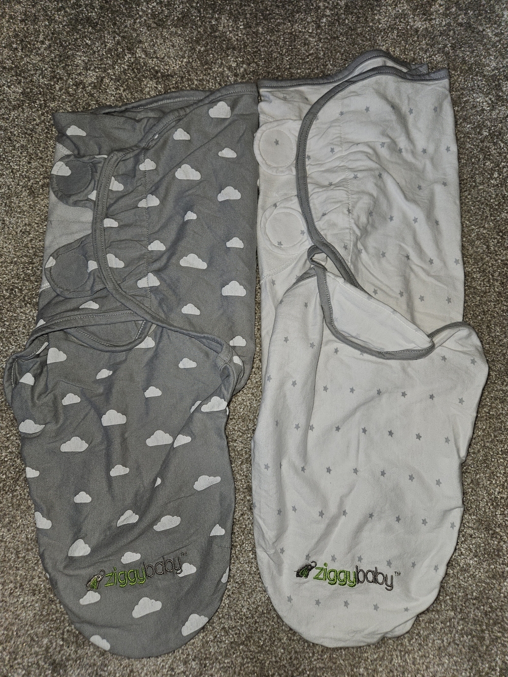 Ziggy Baby Bundle Of 2 Swaddles 100% Cotton Sm/Med 0-3 Months